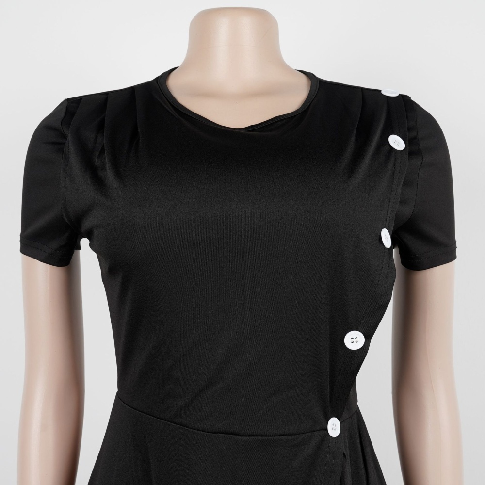 Commuting European style split hem elegant dress