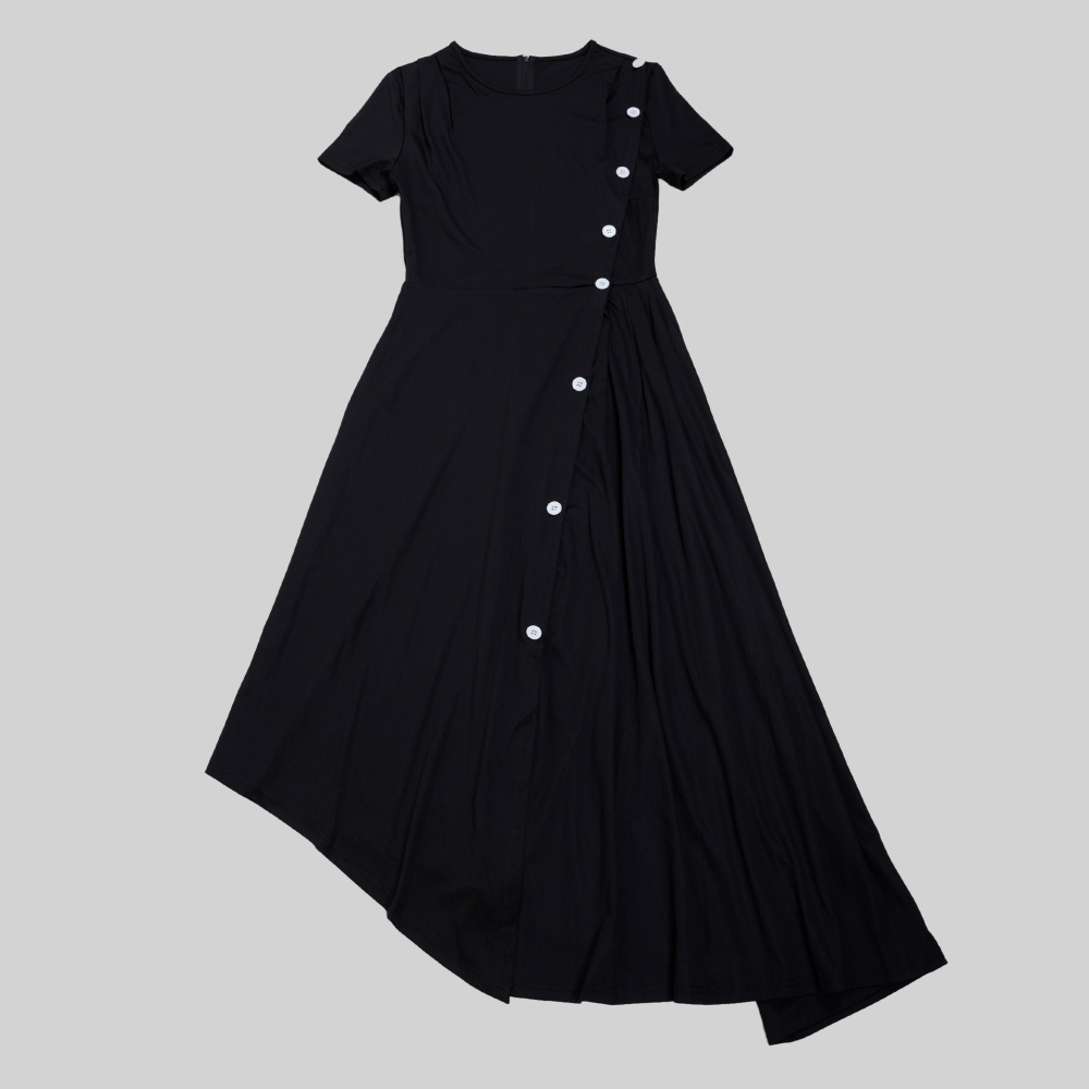 Commuting European style split hem elegant dress