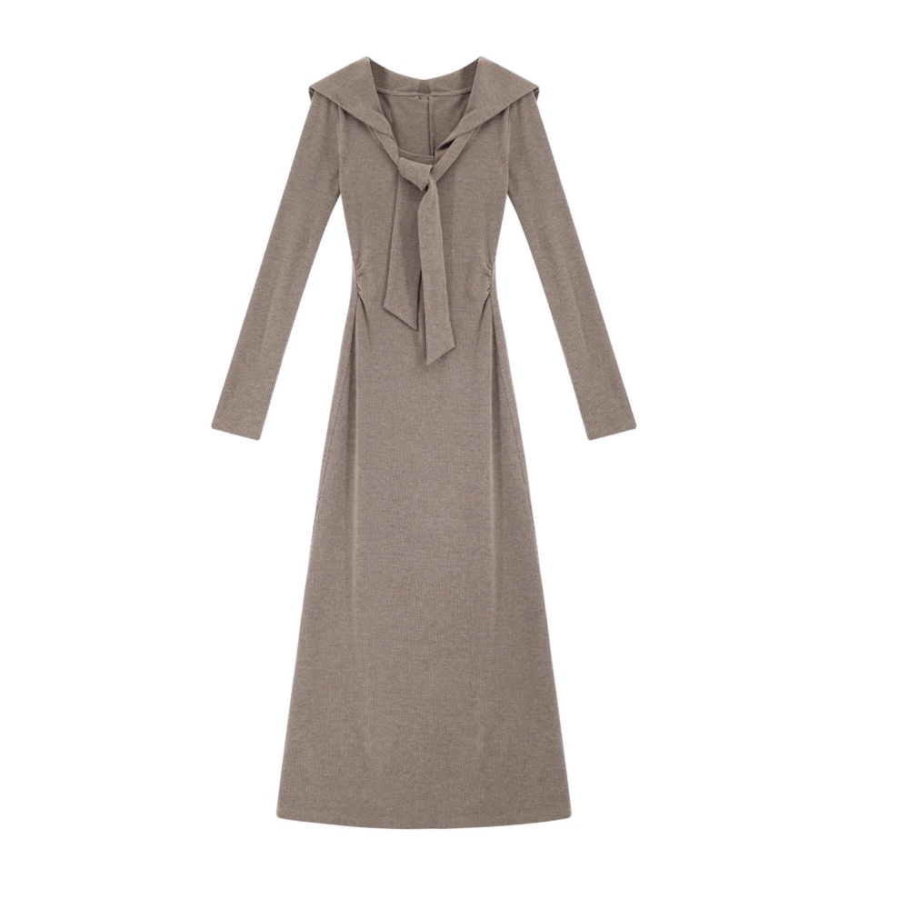 Autumn inside the ride shawl knitted frenum long dress