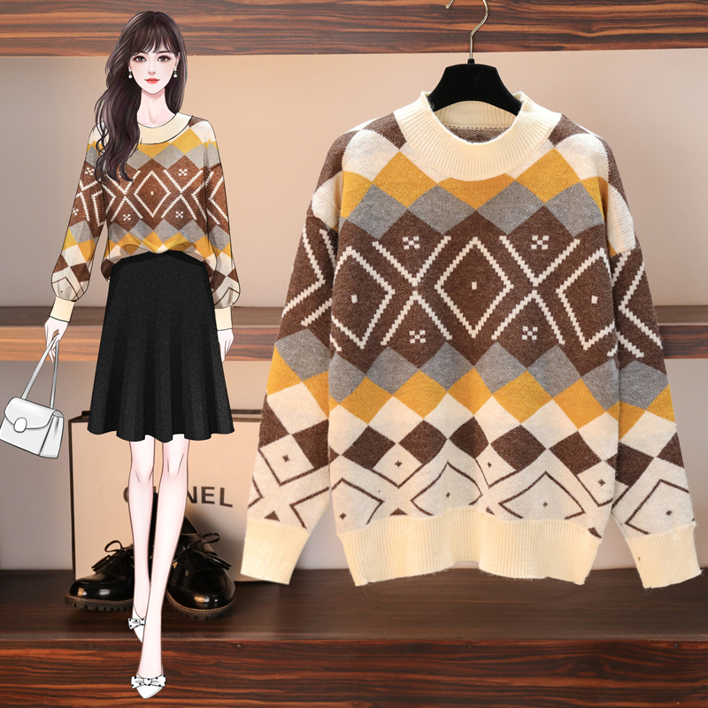 Korean style all-match lady lazy loose slim sweater for women