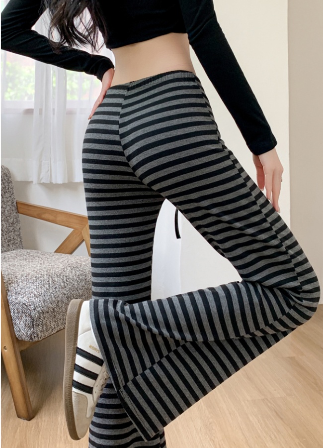 Stripe at home pants drawstring American style long pants