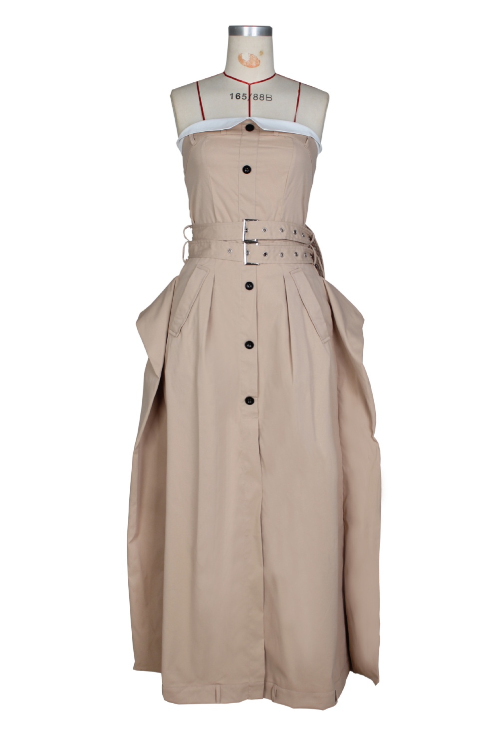 Fashion slim sleeveless windbreaker double wrapped chest dress