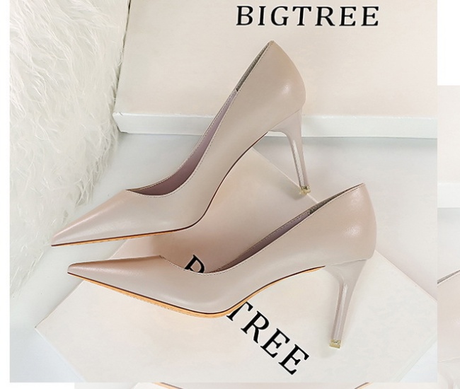 Fine-root Korean style pointed high-heeled shoes for women