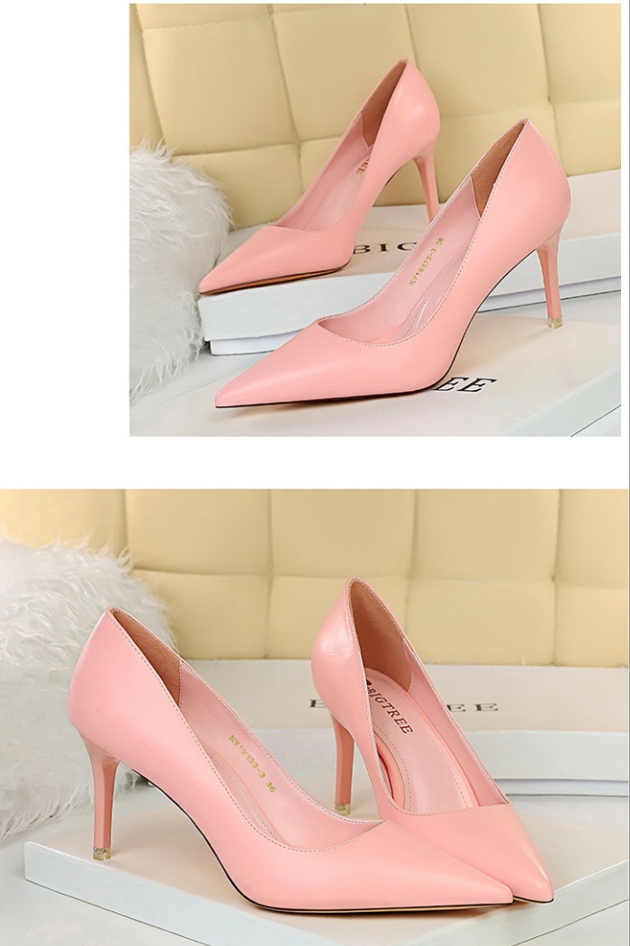 Fine-root Korean style pointed high-heeled shoes for women