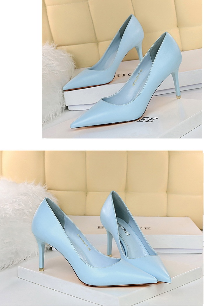 Fine-root Korean style pointed high-heeled shoes for women