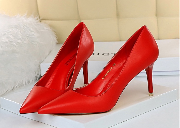 Fine-root Korean style pointed high-heeled shoes for women