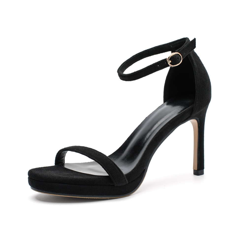 Leather face platform broadcloth sandals for women