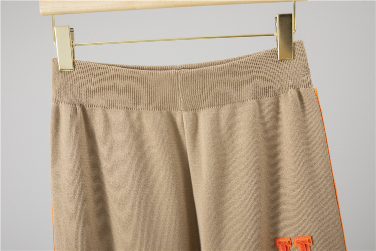 Long sleeve sweater wide leg pants 2pcs set for women