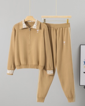 Letters wide leg pants fashion sweater 2pcs set for women