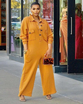 European style lapel jumpsuit commuting Casual hoodie