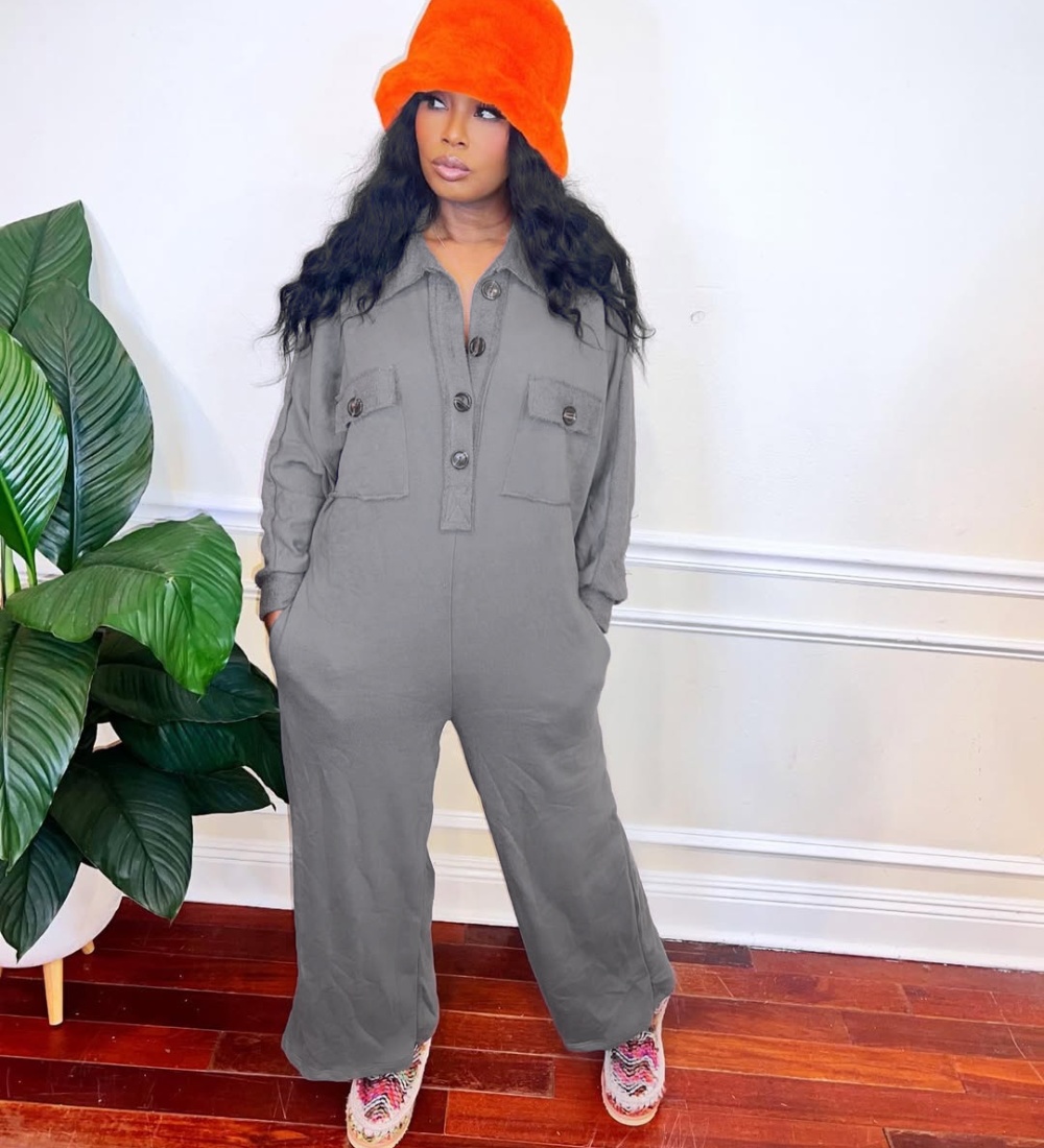 European style lapel jumpsuit commuting Casual hoodie