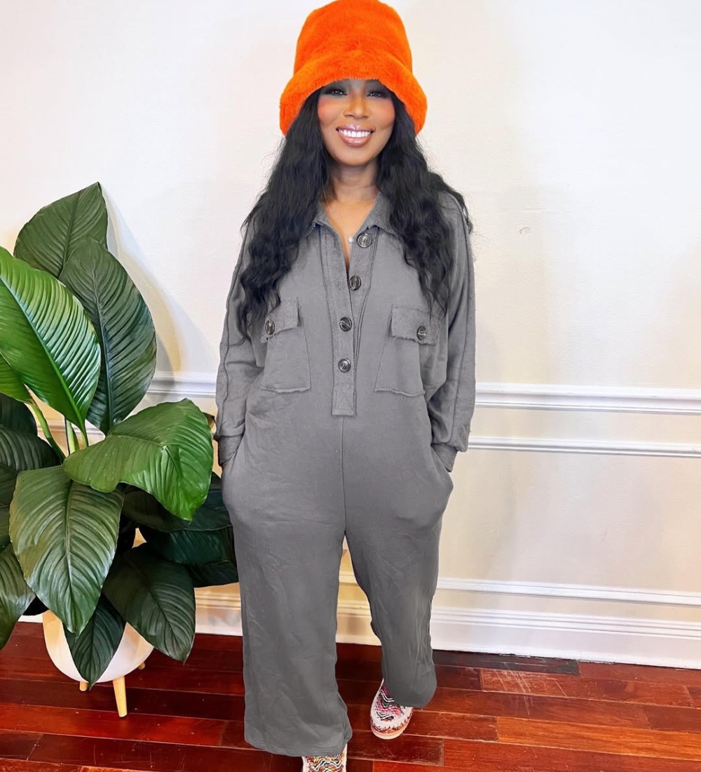 European style lapel jumpsuit commuting Casual hoodie