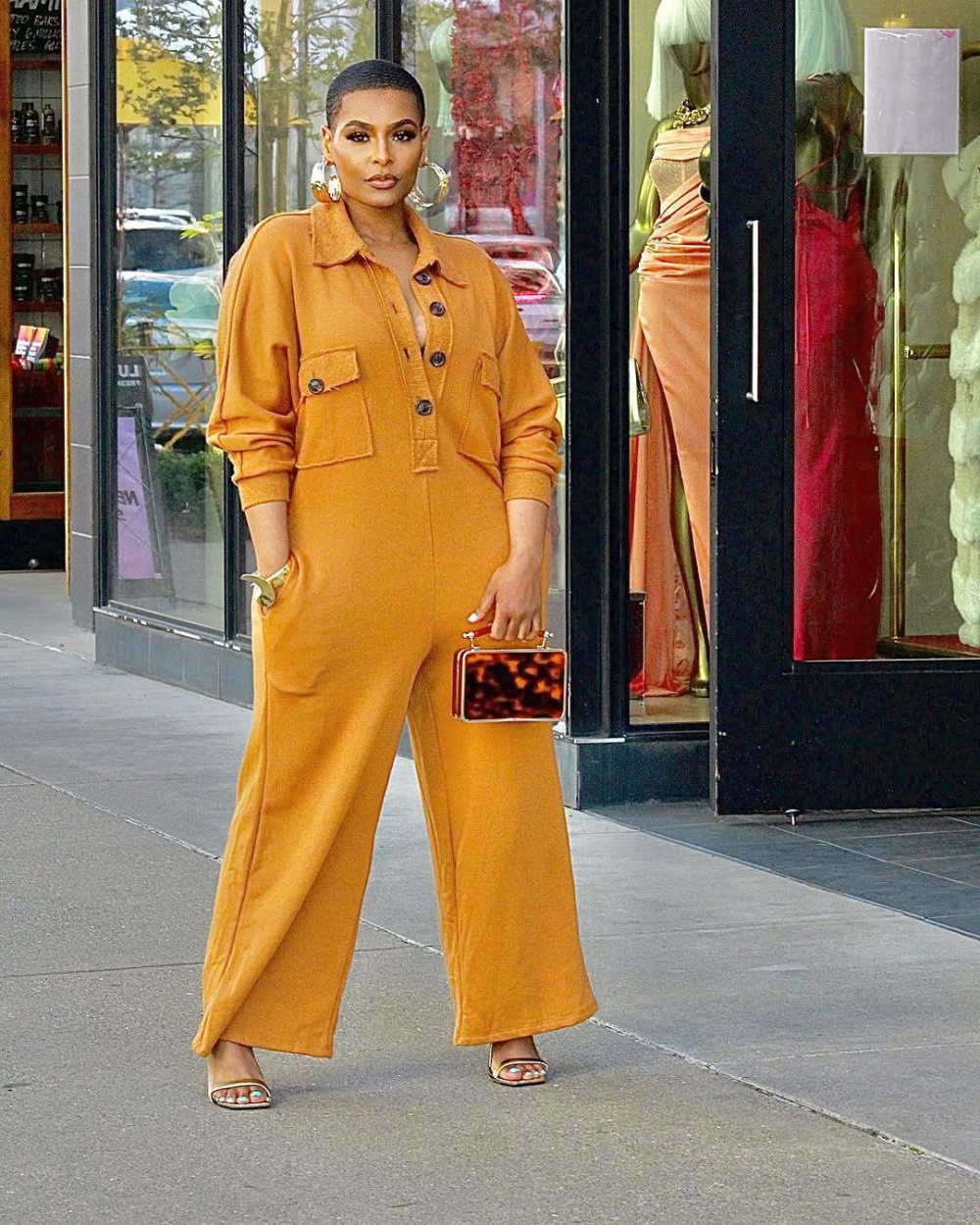 European style lapel jumpsuit commuting Casual hoodie