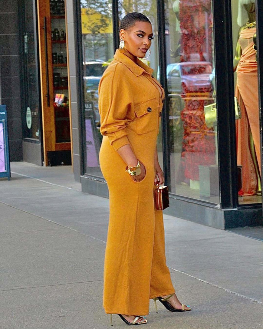 European style lapel jumpsuit commuting Casual hoodie