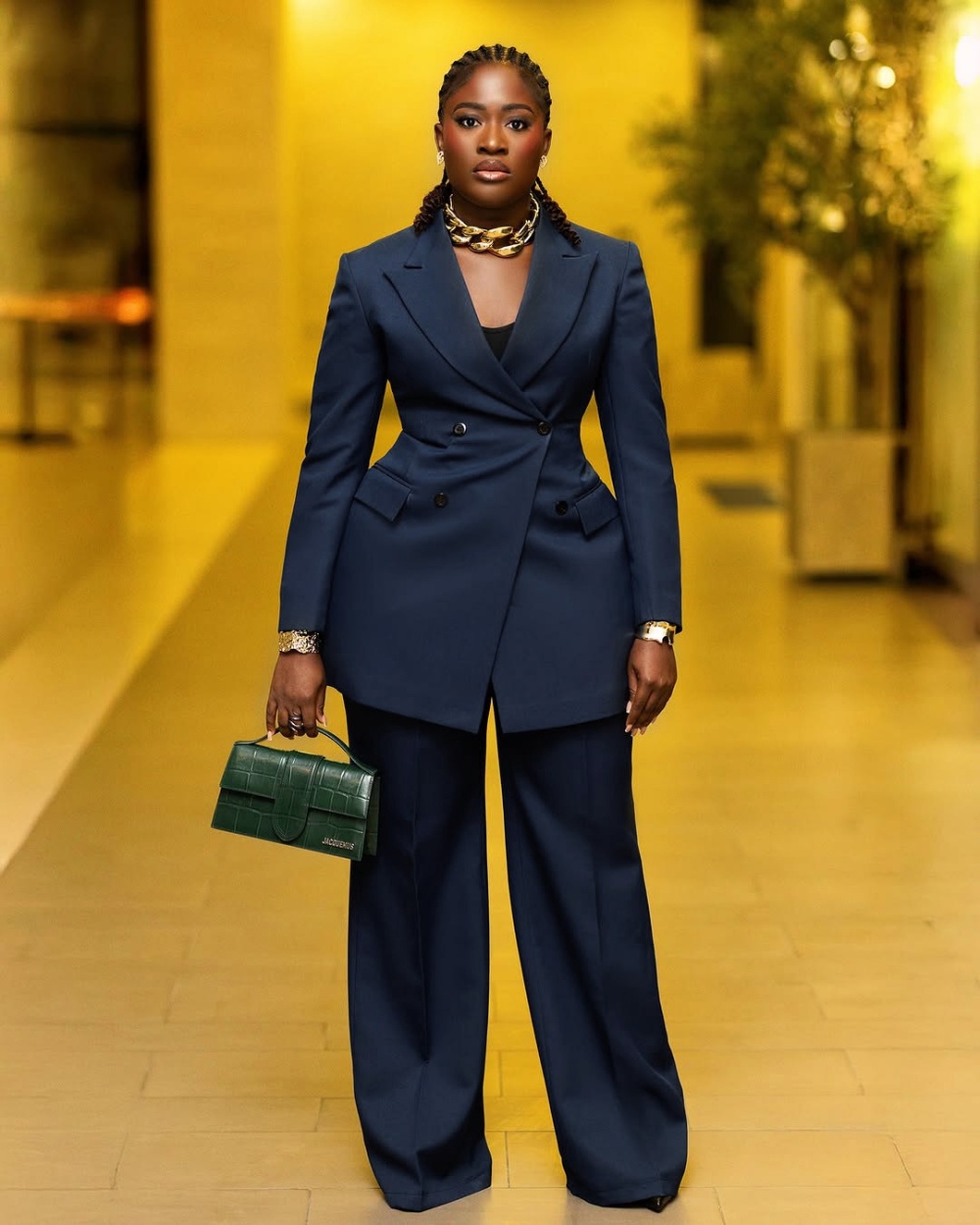 Commuting business suit lapel long pants 2pcs set