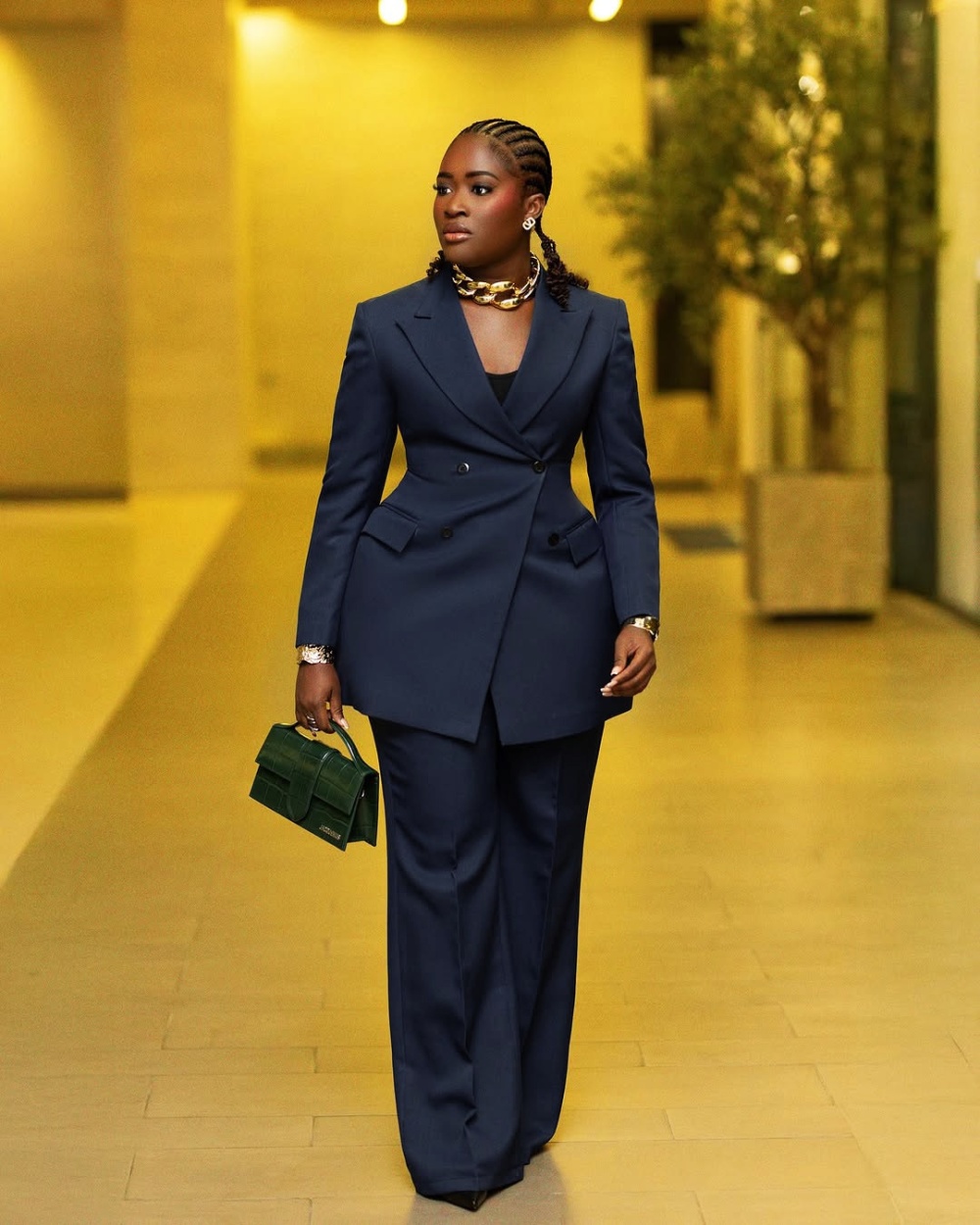 Commuting business suit lapel long pants 2pcs set