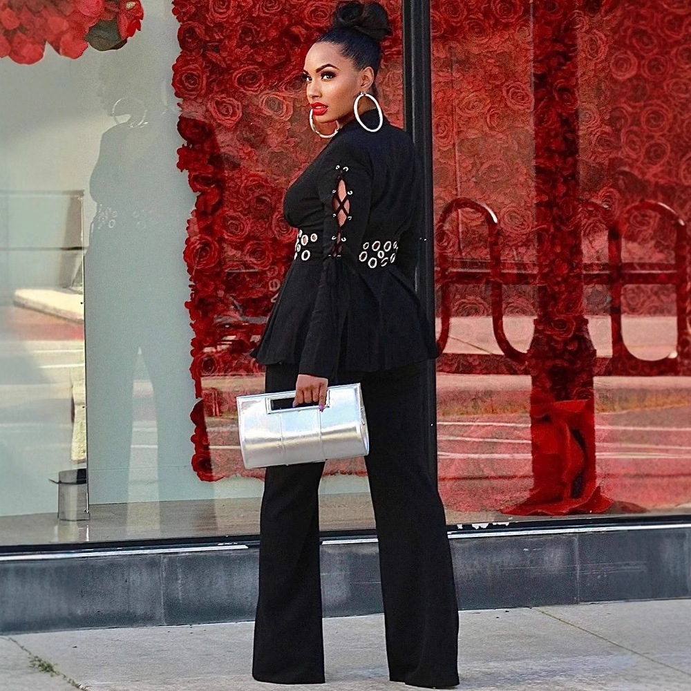 European style pinched waist business suit 2pcs set
