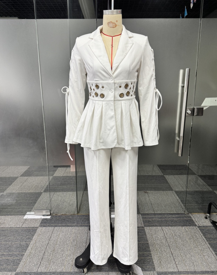 European style pinched waist business suit 2pcs set