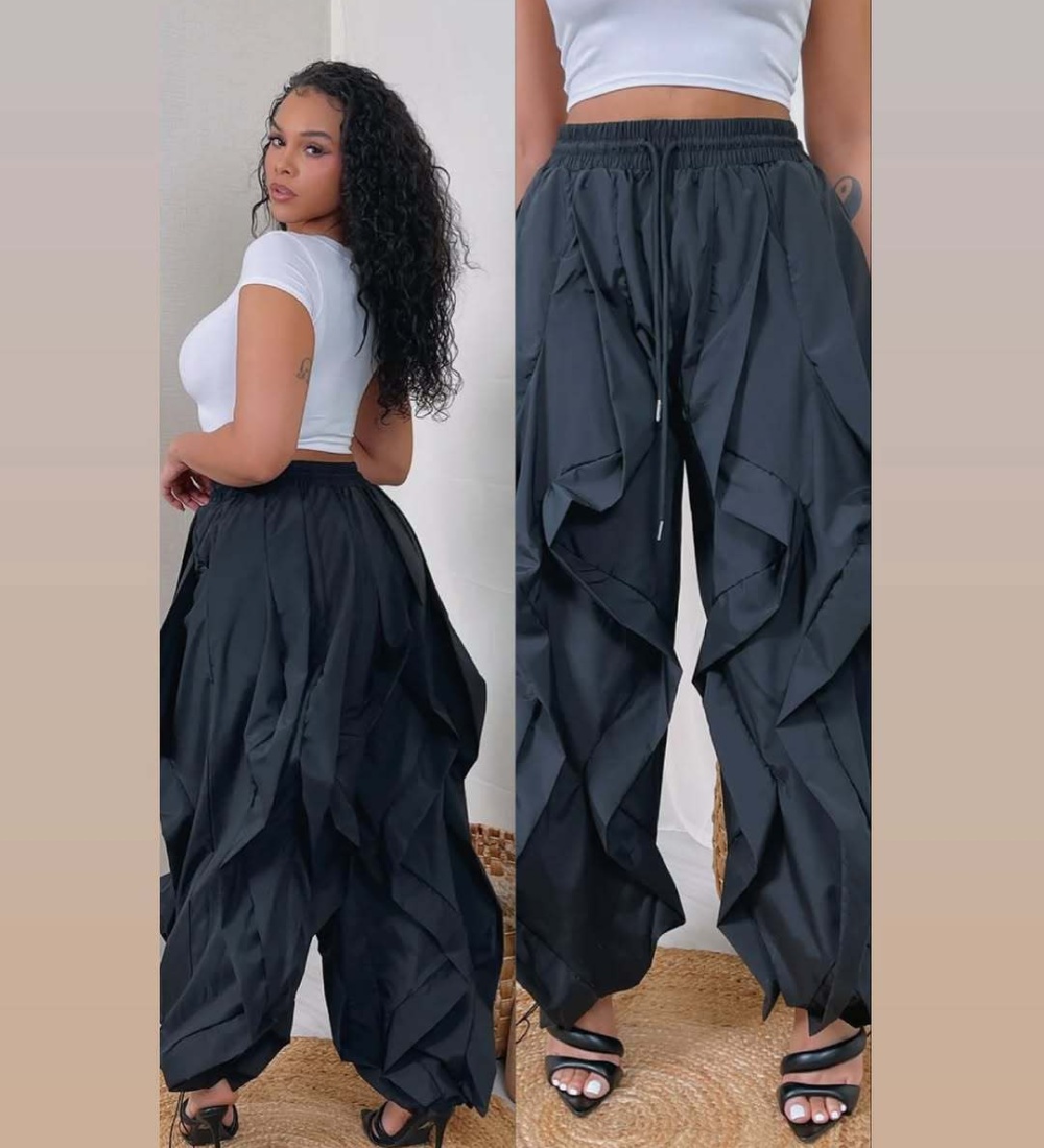Lace elegant splice bloomers commuting European style pants