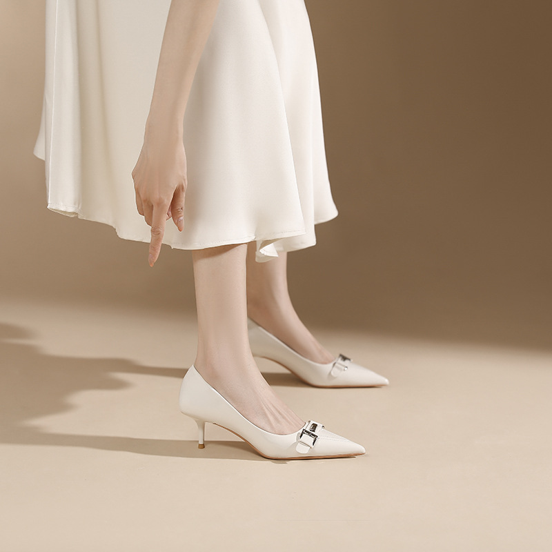 Sexy niche high-heeled shoes fine-root pointed shoes