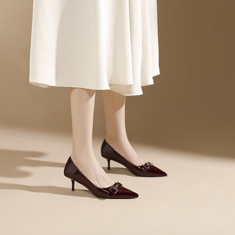 Sexy niche high-heeled shoes fine-root pointed shoes