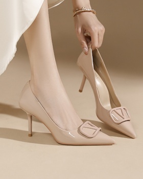 Patent leather shoes high-heeled shoes for women