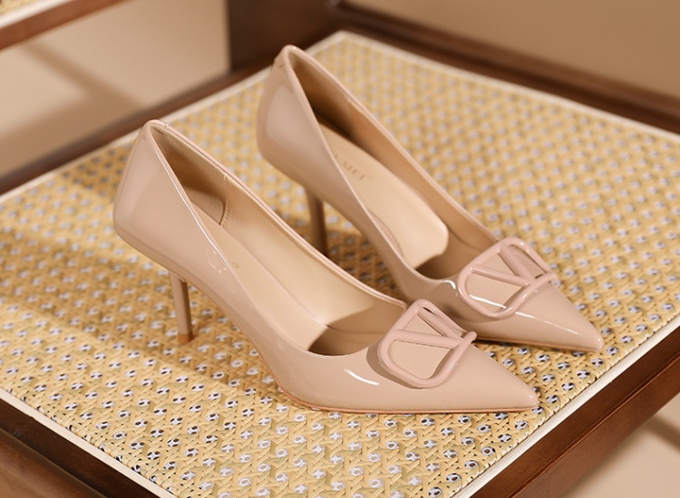Patent leather shoes high-heeled shoes for women