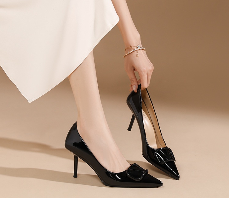 Patent leather shoes high-heeled shoes for women