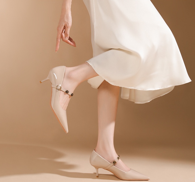 Spring and autumn high-heeled shoes fine-root shoes