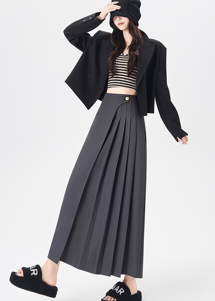 Slim pleated business suit straight skirt for women