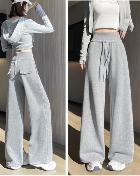 High waist loose pants mopping sweatpants for women