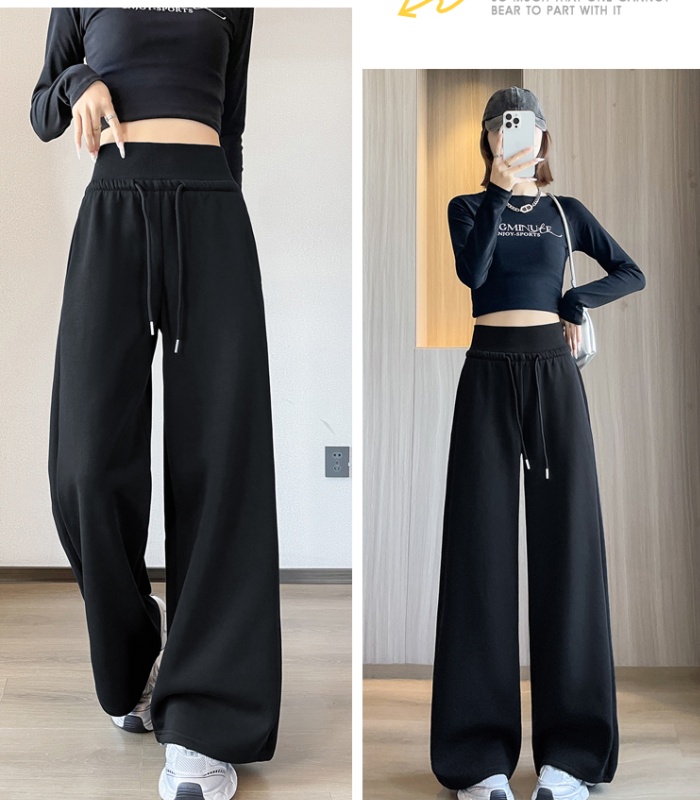High waist loose pants mopping sweatpants for women