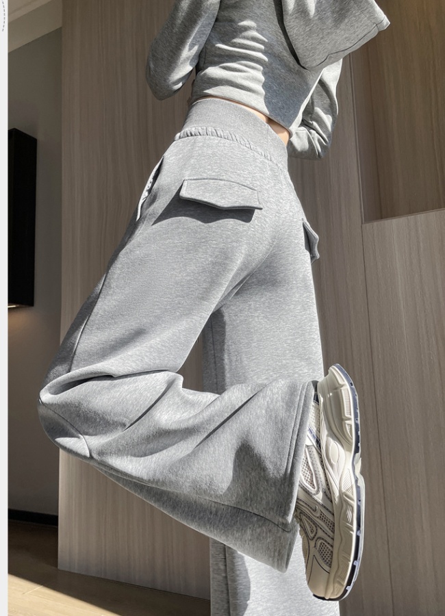 High waist loose pants mopping sweatpants for women