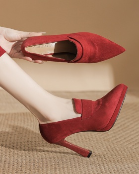Bride broadcloth shoes red wedding shoes for women