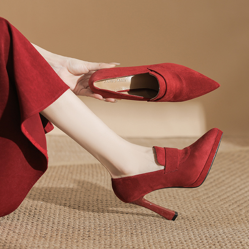 Bride broadcloth shoes red wedding shoes for women