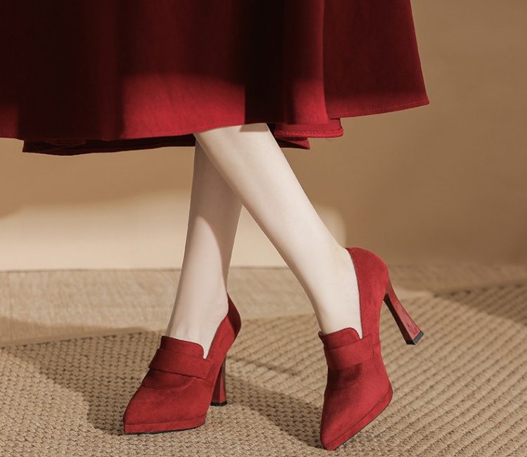 Bride broadcloth shoes red wedding shoes for women