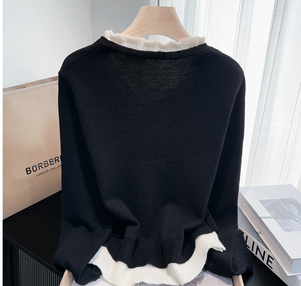 Pseudo-two sweater niche cardigan