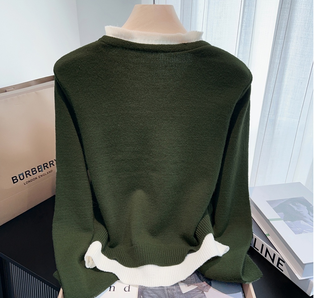 Pseudo-two sweater niche cardigan