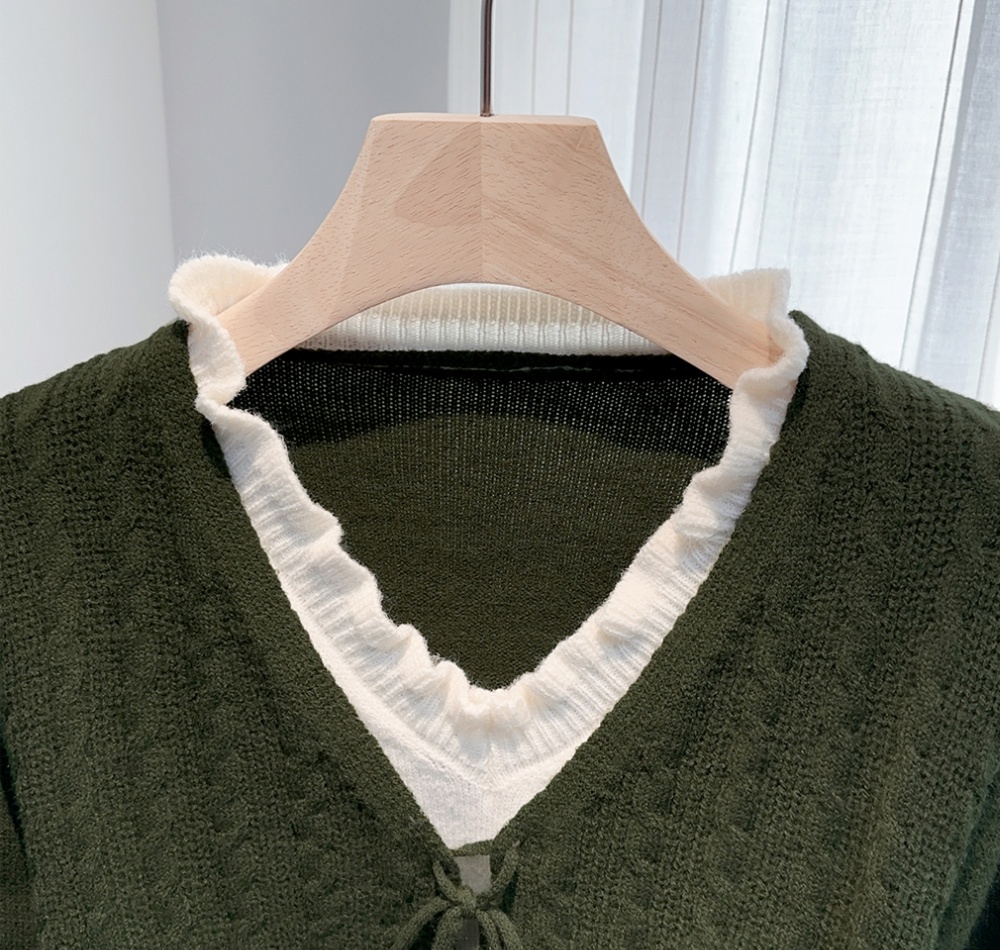 Pseudo-two sweater niche cardigan