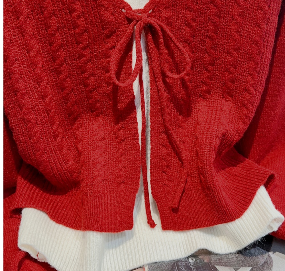 Pseudo-two sweater niche cardigan