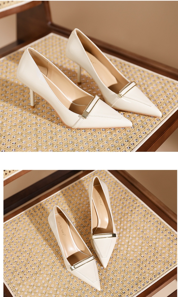 Metal buckles shoes high-heeled shoes for women