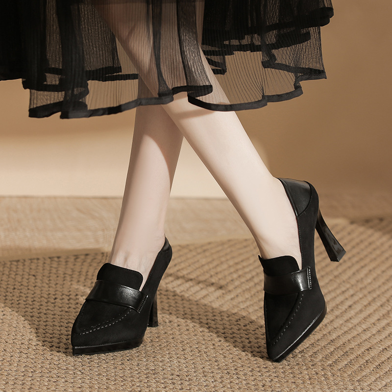 Broadcloth low high-heeled shoes sexy leopard platform