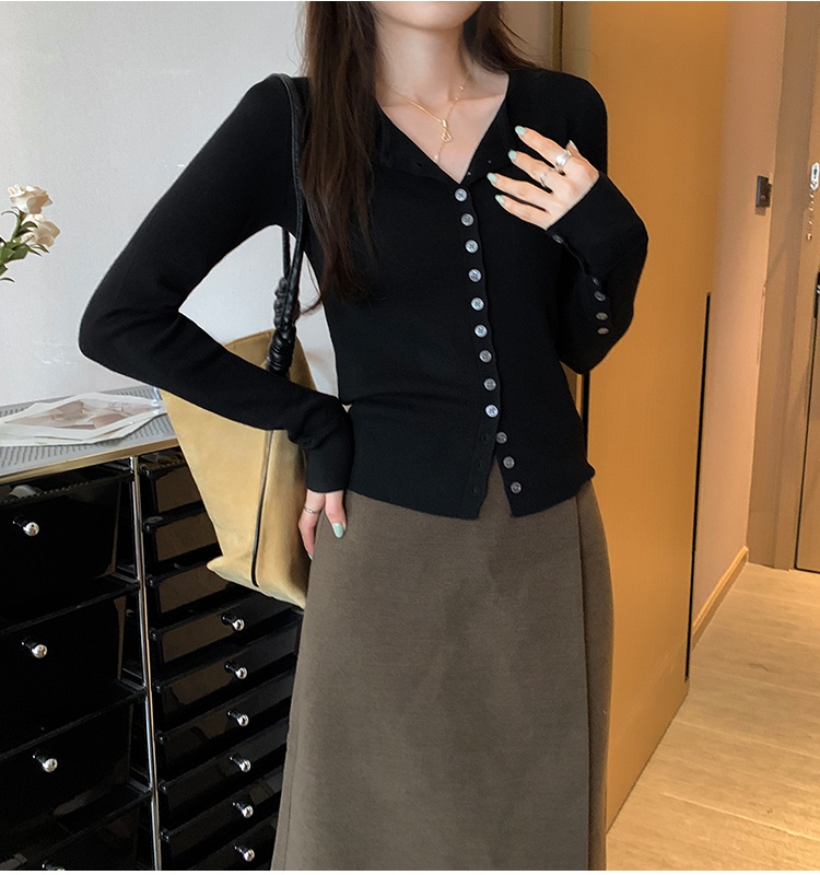 Wool autumn cardigan slim knitted tops for women