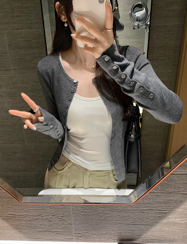 Wool autumn cardigan slim knitted tops for women