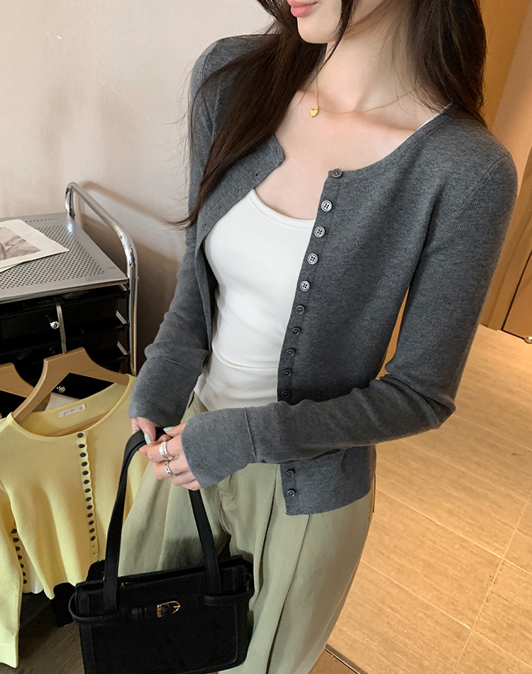 Wool autumn cardigan slim knitted tops for women