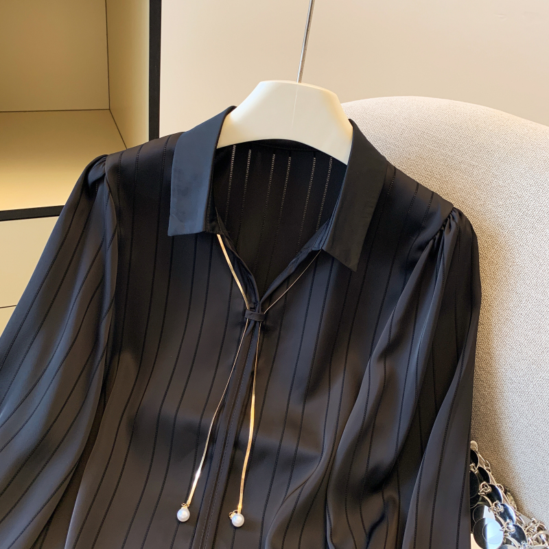 Western style satin chiffon shirt niche shirt for women