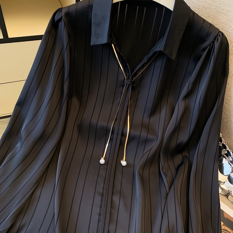 Western style satin chiffon shirt niche shirt for women
