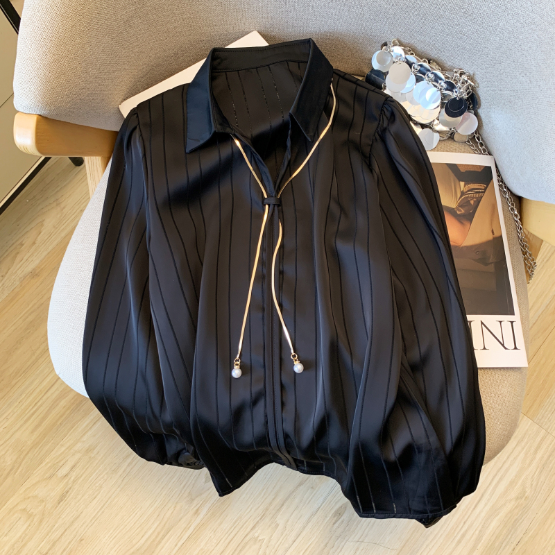 Western style satin chiffon shirt niche shirt for women