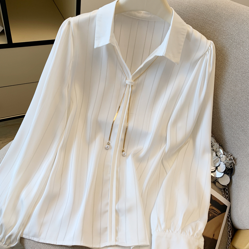 Western style satin chiffon shirt niche shirt for women