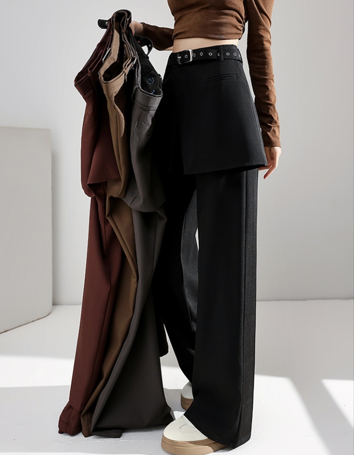 Pseudo-two Casual business suit mopping pants for women